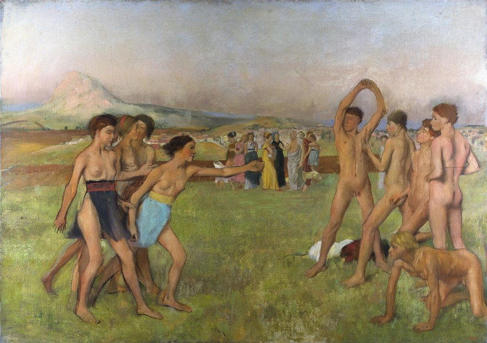 Юные спартанцы тренируются, 1860