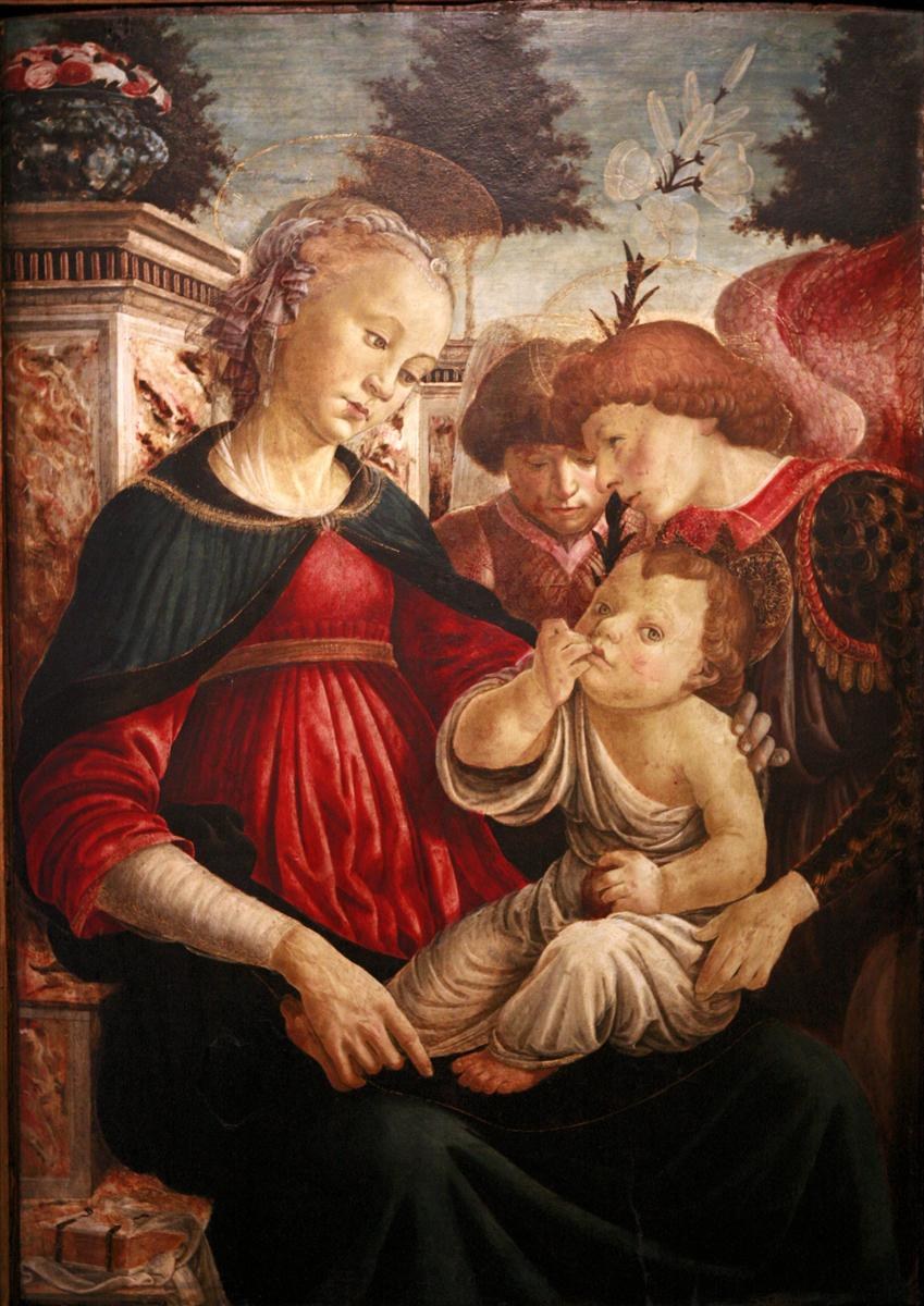 Богородица с младенцем и двумя ангелами, c.1468 - 1469