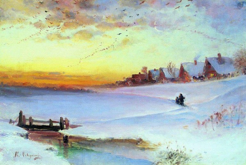 Зимний пейзаж . 1890-е