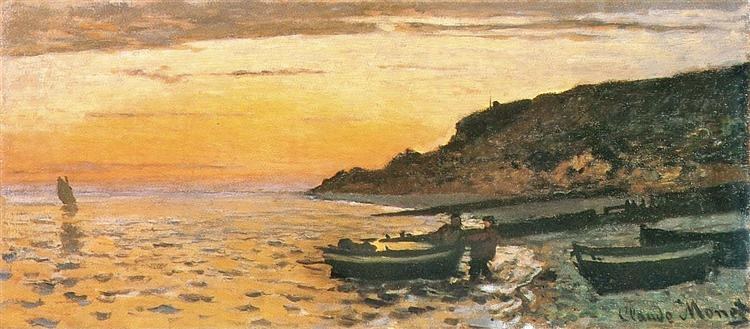 Берег моря в Сен-Адрессе, закат, 1864