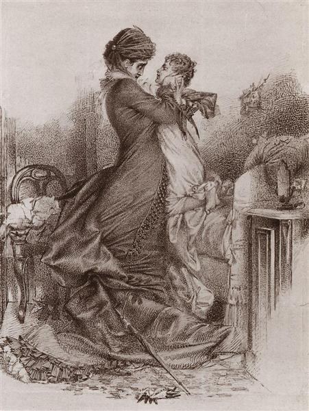 Анна Каренина встречает сына, 1878 - Михаил Врубель